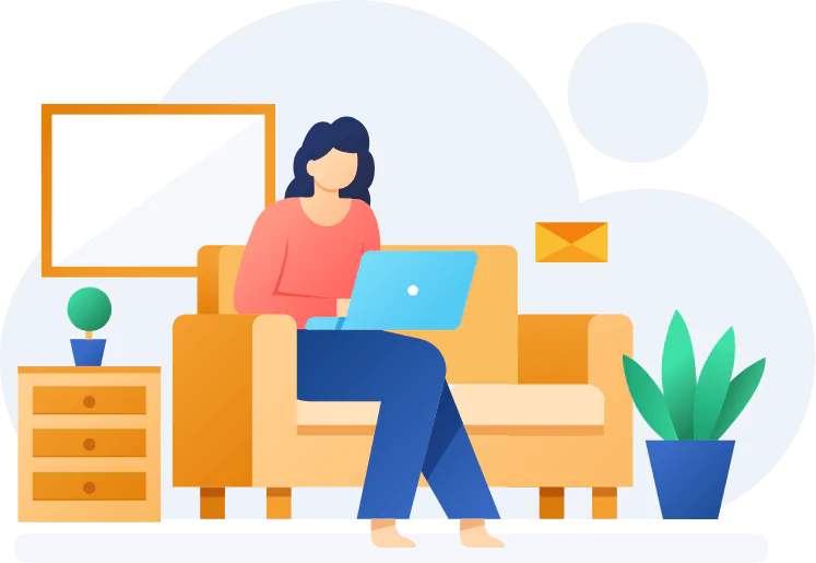 Girl Working on Laptop